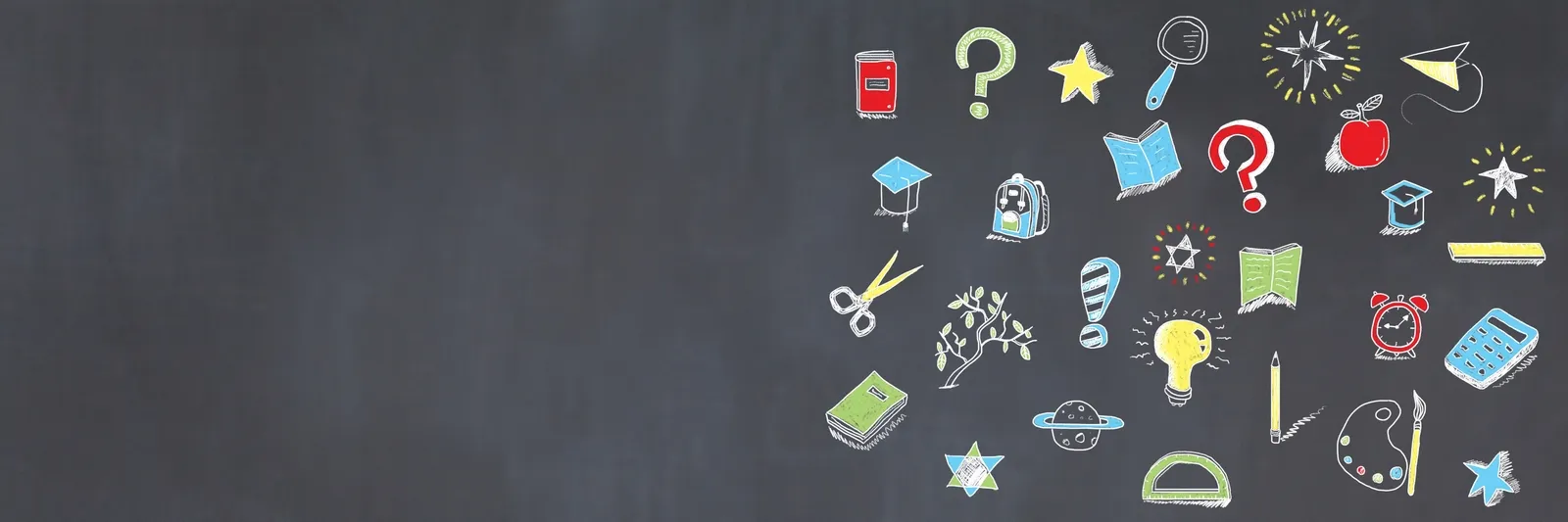 Digital composite of Education drawing on the blackboard.