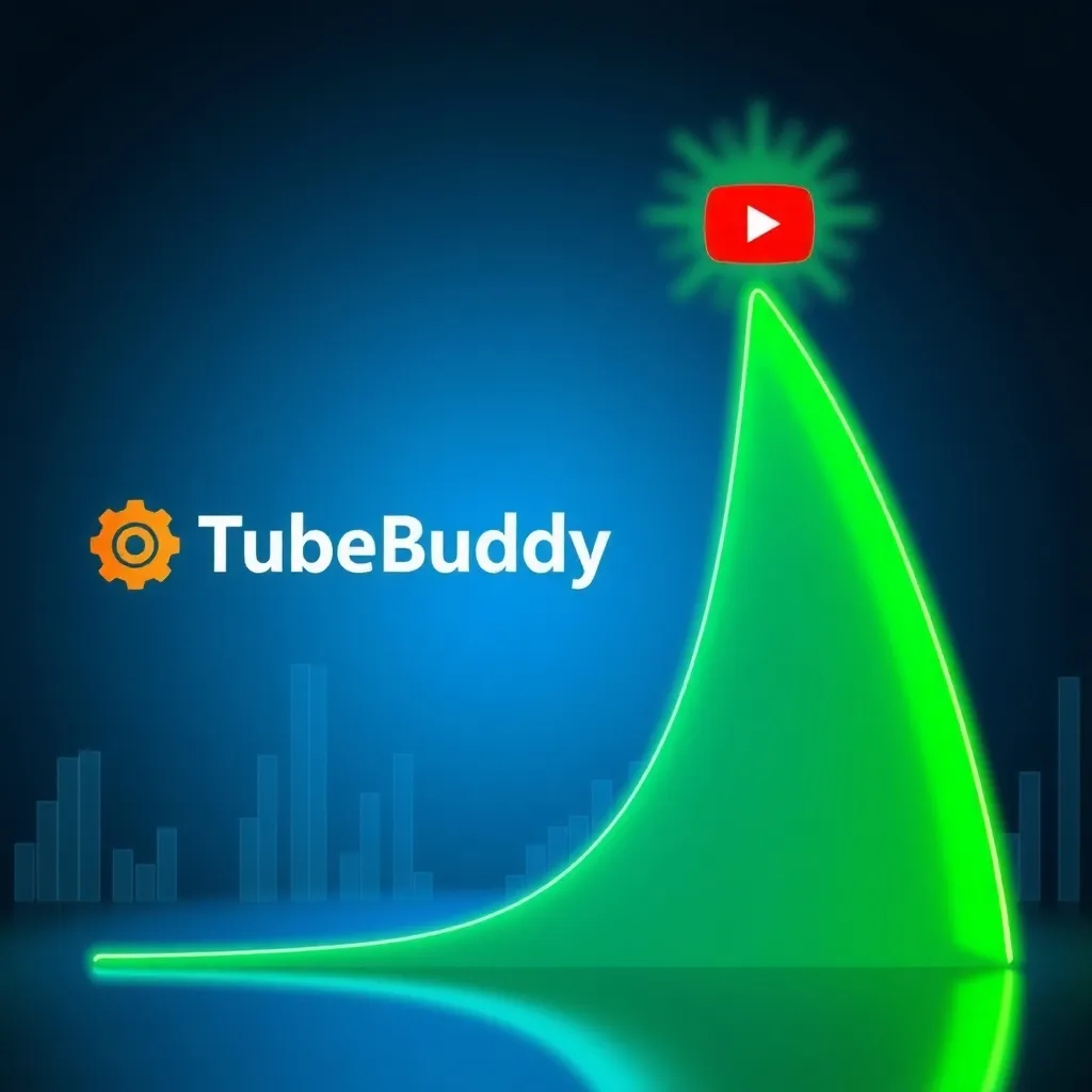 Chart showing YouTube growth accelerated by TubeBuddy features